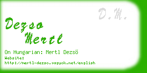 dezso mertl business card